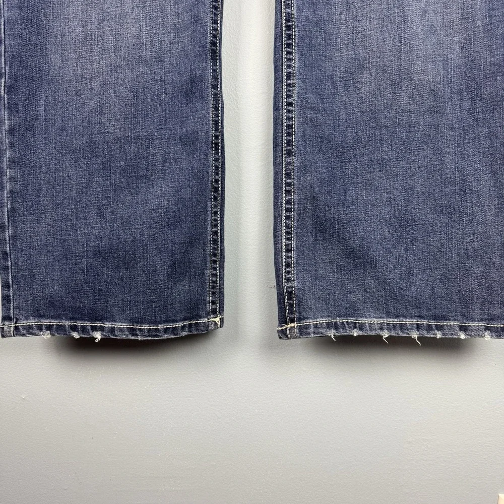 TK Axel Slim Boot Cut Jeans Thick Stitch Medium Blue‎ Jeans Men's Size 40x30